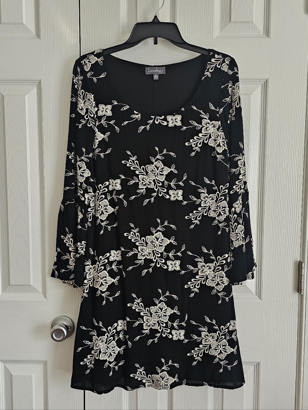Luxology Dress with Floral Embroidery